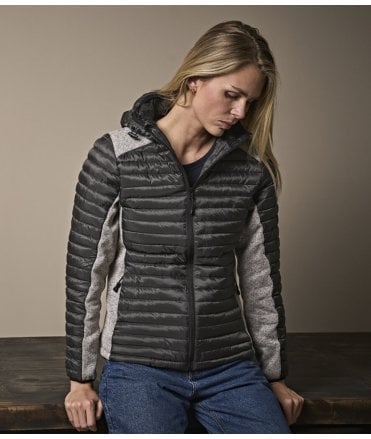 Tee Jays Ladies Crossover Hooded Padded Outdoor Jacket