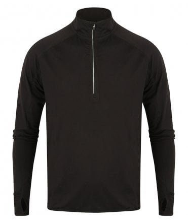 Tombo Long Sleeve Zip Neck Performance Top