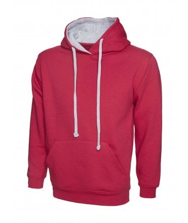 Uneek Contrast Hooded Sweatshirt