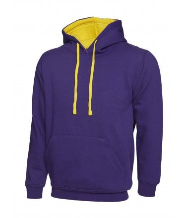 Uneek Contrast Hooded Sweatshirt