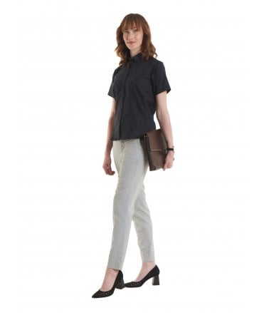 Uneek Ladies Pinpoint Oxford Half Sleeve Shirt