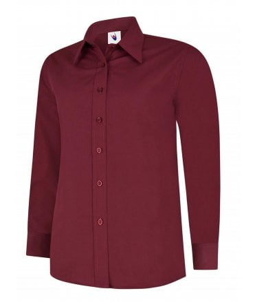 Uneek Ladies Poplin Long Sleeve Shirt