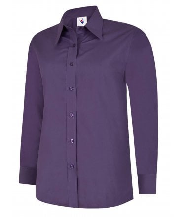 Uneek Ladies Poplin Long Sleeve Shirt