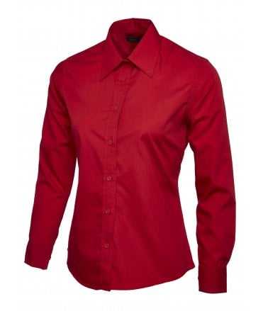Uneek Ladies Poplin Long Sleeve Shirt