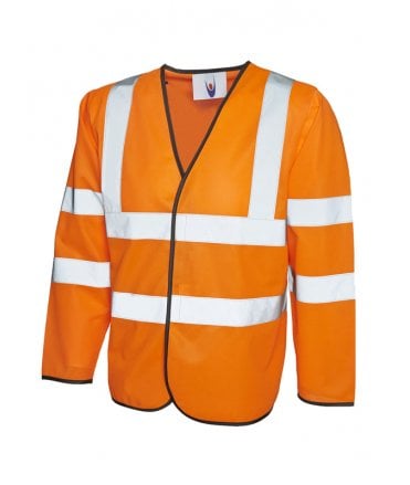 Unisex Long Sleeve Hi Vis Safety Waistcoat