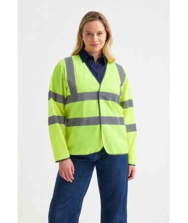 Unisex Long Sleeve Hi Vis Safety Waistcoat