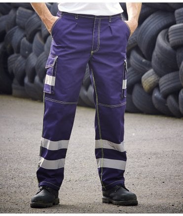 Yoko Hi-Vis Cargo Trousers with Knee Pad Pockets