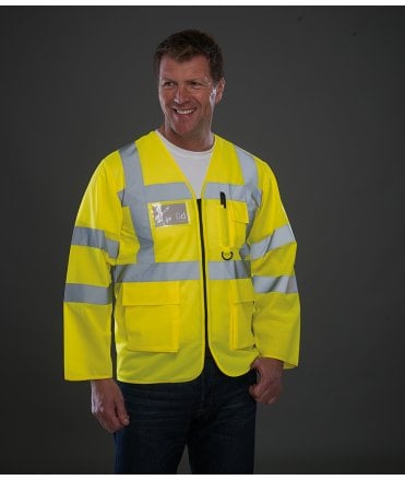 Yoko Hi-Vis Executive Long Sleeve Waistcoat