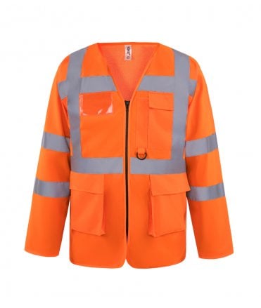Yoko Hi-Vis Executive Long Sleeve Waistcoat