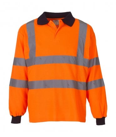 Yoko Hi-Vis Long Sleeve Polo Shirt