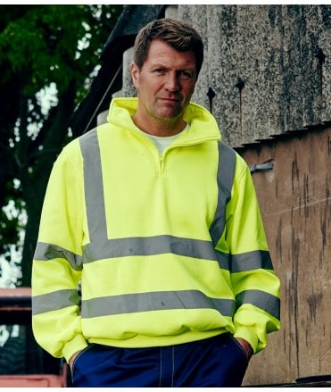 Yoko Hi-Vis Zip Neck Sweatshirt